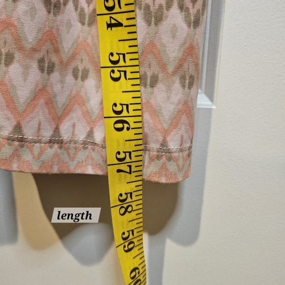 Ruby Rd Patterned Plus Size 1X Cream Tan Coral Sleeveless Stretchy Maxi Dress - Picture 9 of 12